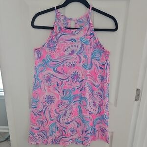 Lilly Pulizter Girl's Pink and Blue Halter Dress